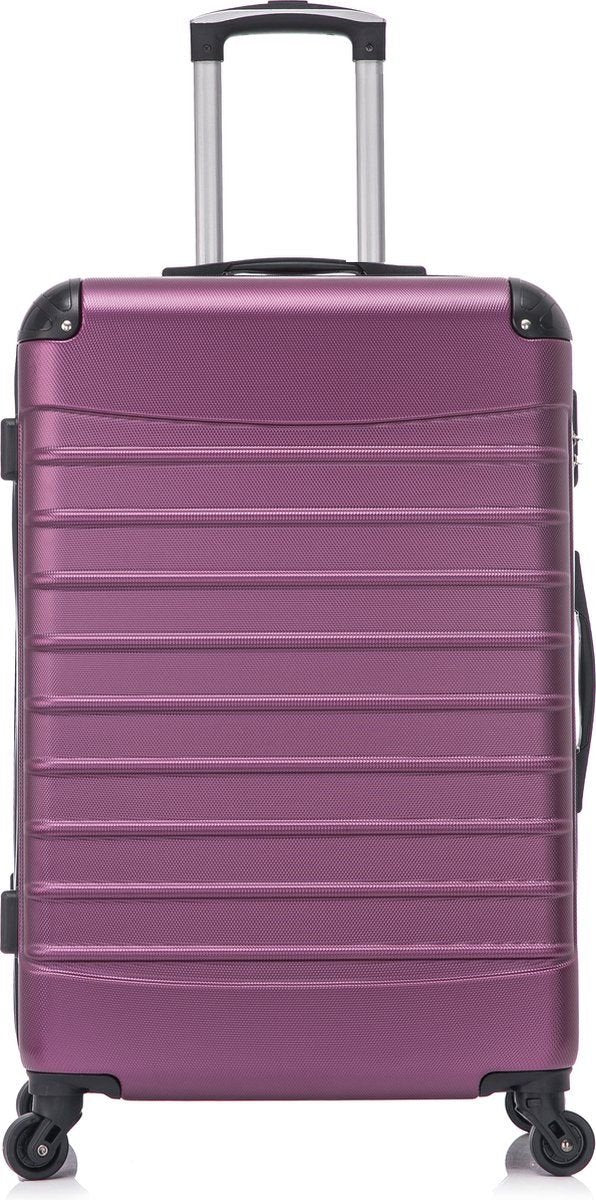 Stylish purple hardshell 2-piece luggage set, ideal vacation essentials for weekend trips & long journeys.