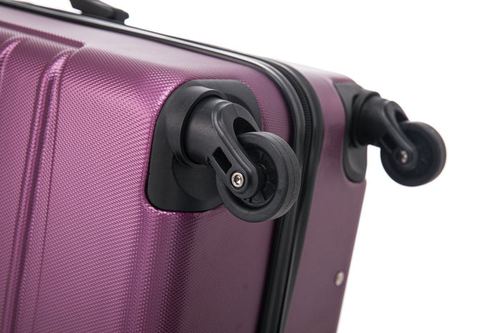 Essential purple 2-piece hardshell luggage set, durable & secure travel gear for all your adventures.