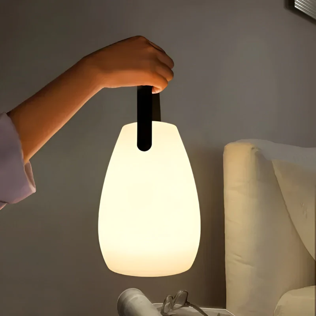 RadianceFlex portable waterproof wireless LED table lamp for indoor & outdoor use.