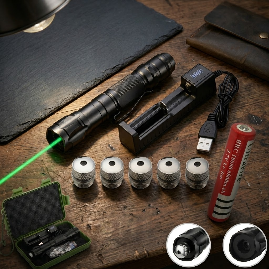 Bright green laser pointer for stargazing, accurately pointing out constellations.