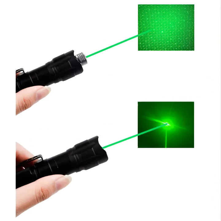 Compact long-range green laser pointer, ideal for training, lectures & construction.