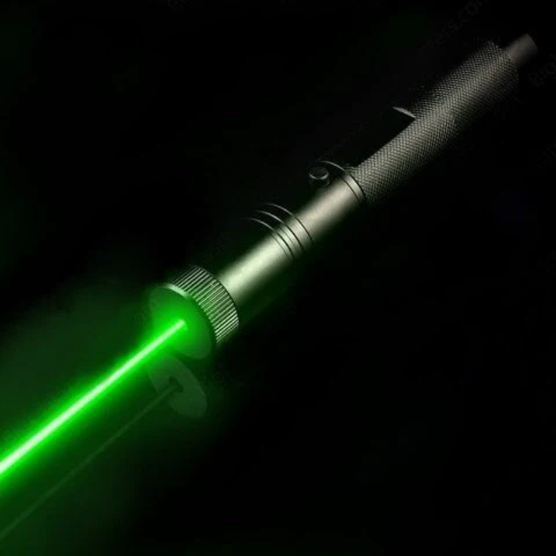 Powerful green, red, or blue rechargeable laser pointer for long-range outdoor visibility & precision.