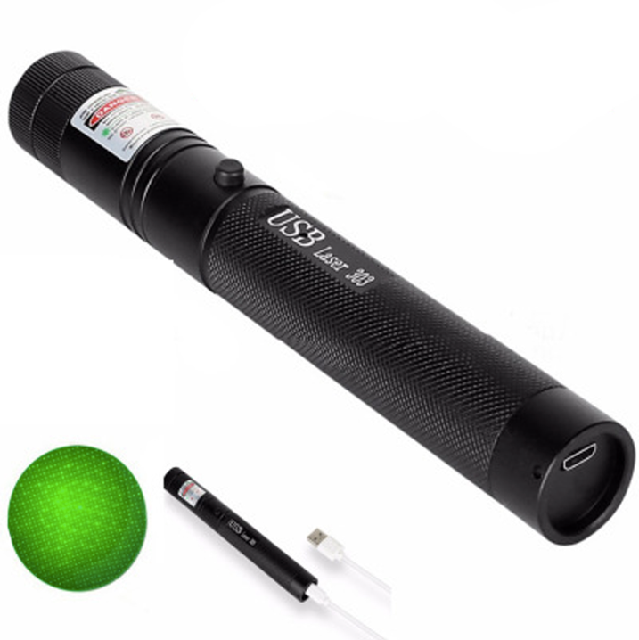 Blue long-range rechargeable laser pointer tool for clear outdoor visibility & accurate pointing.