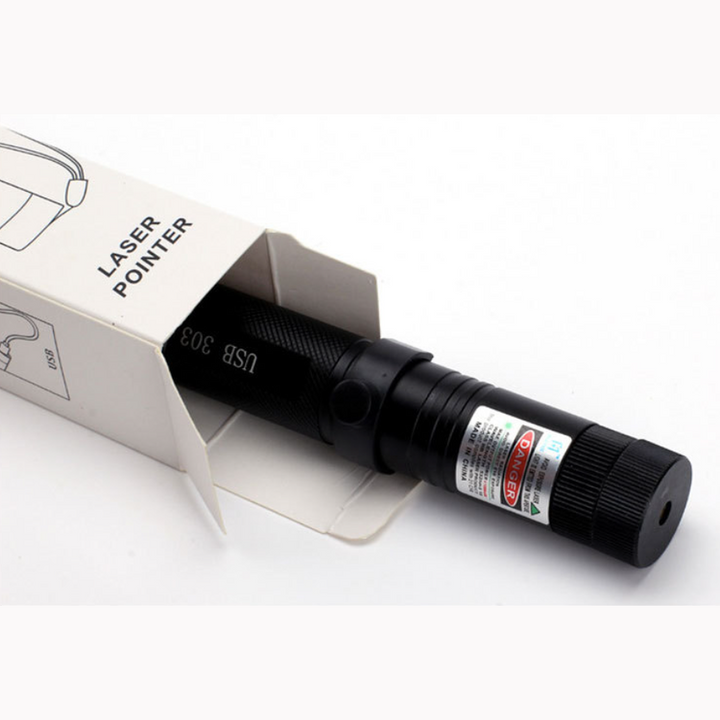 Precision long-range laser pointer tool, rechargeable for outdoor adventures & high visibility pointing.