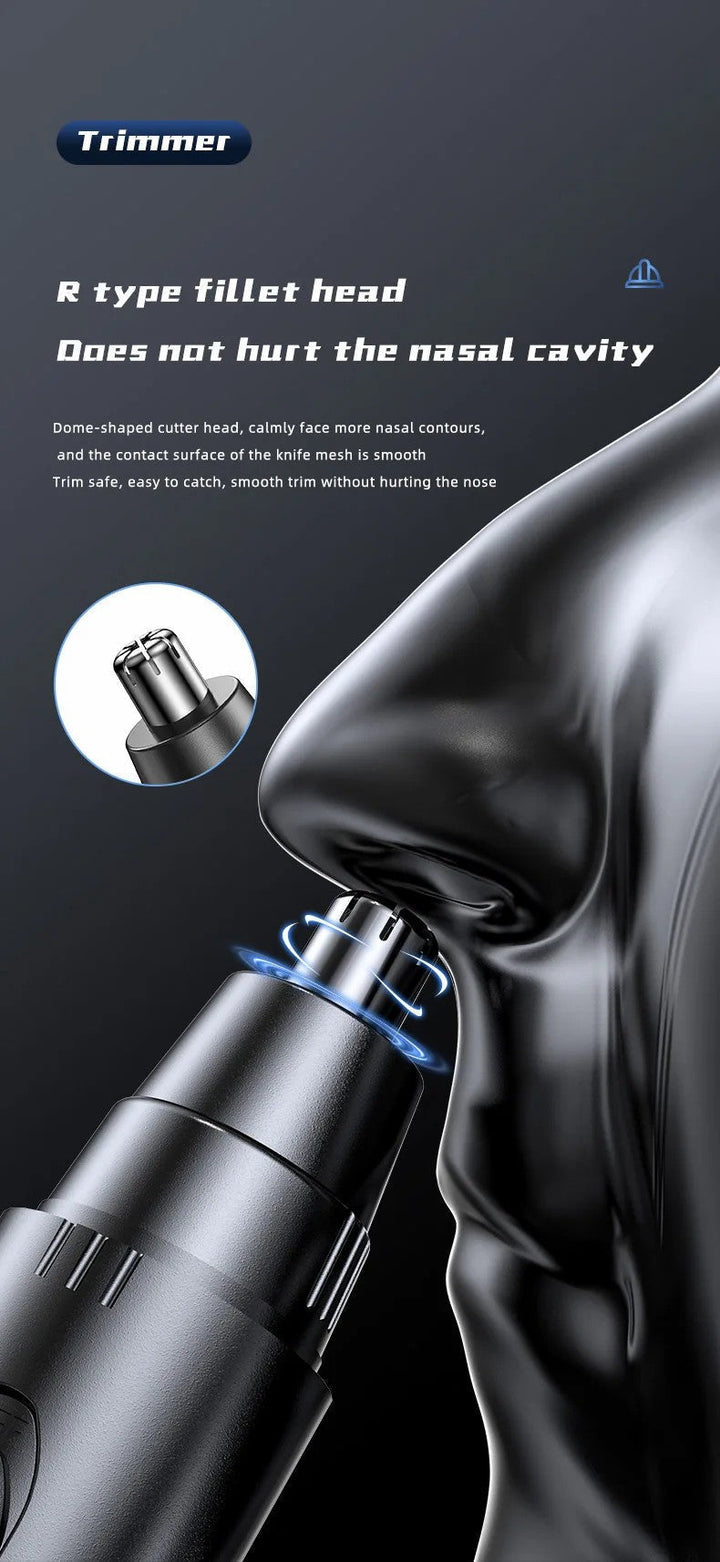 Women's compact rechargeable nose & ear trimmer for gentle and precise hair removal.