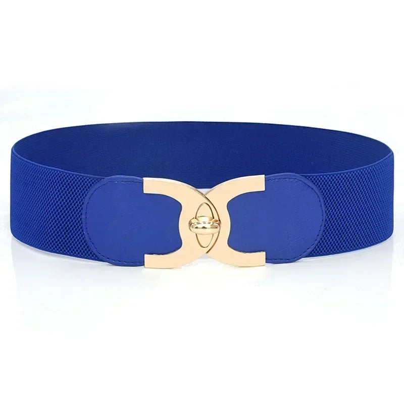 Women's Wide Elastic Parisian Chic Belt, PU leather waist belt, a must-have fashion accessory.