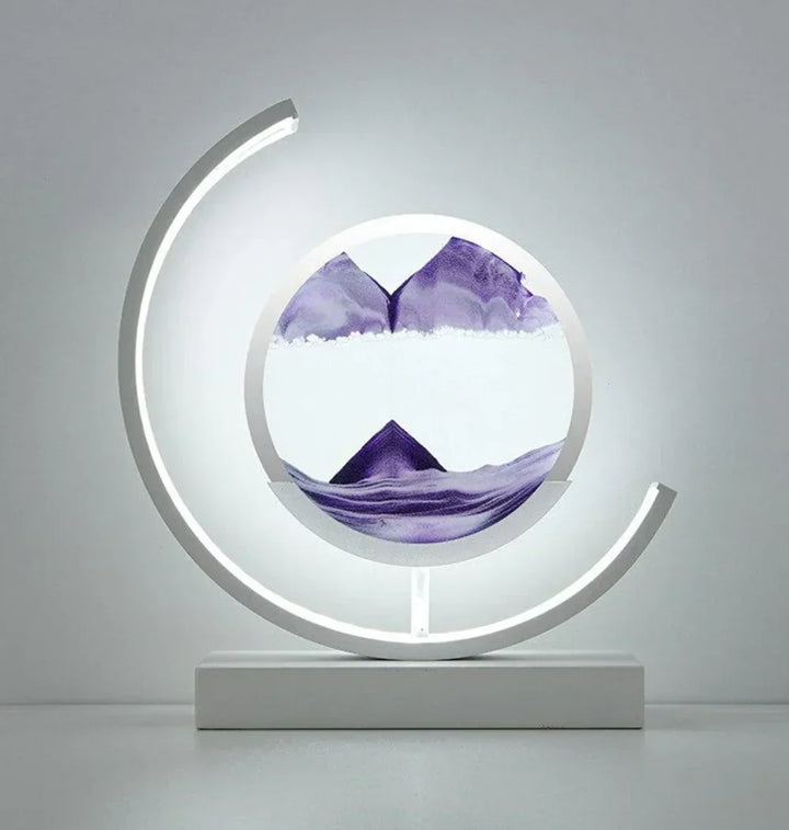 Serenova moving sand art table lamp, a unique desktop decor and ambient light for any modern space.
