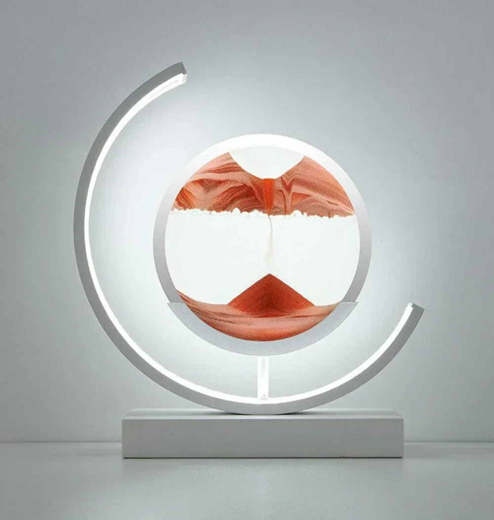 Decorative moving sand art lamp, offering dynamic visual art and ambient light for desktop & home decor.