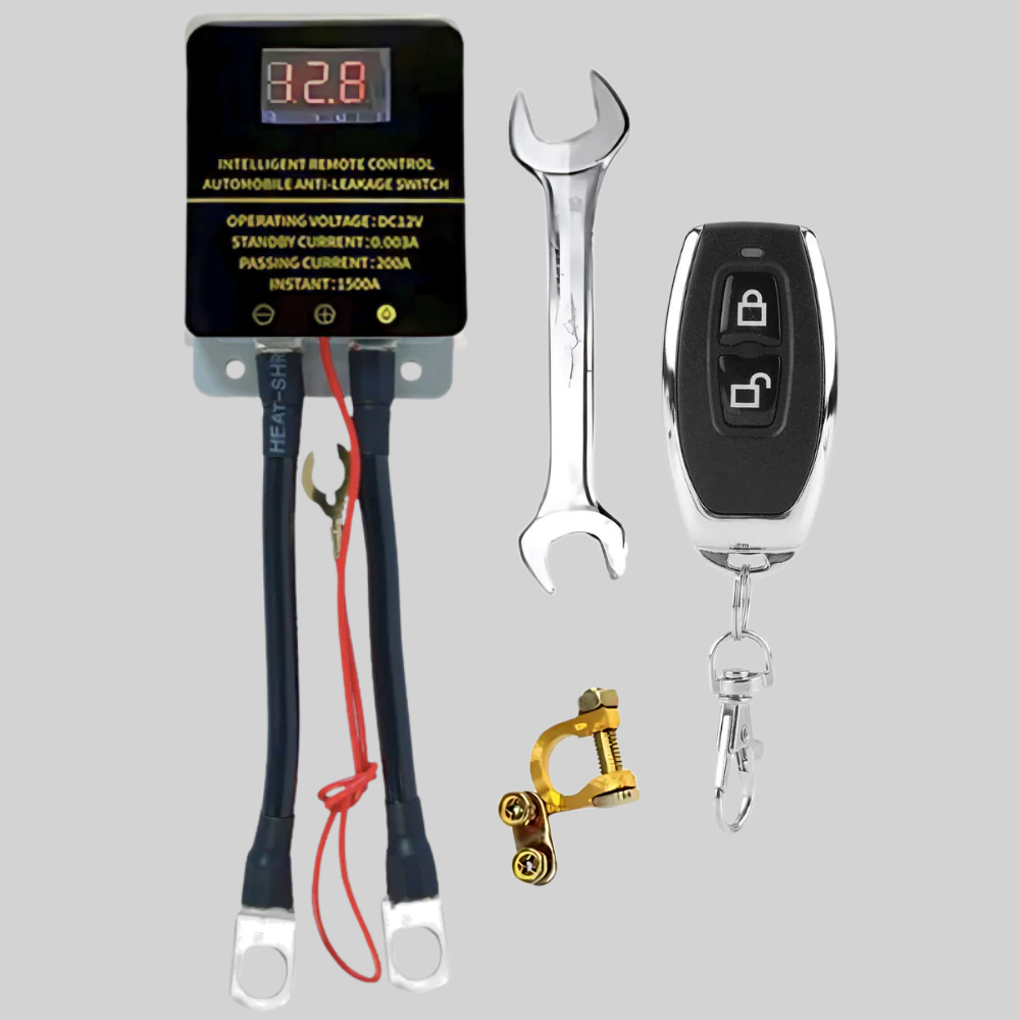 Universal 12V remote battery switch for car security, anti-theft, and power management.