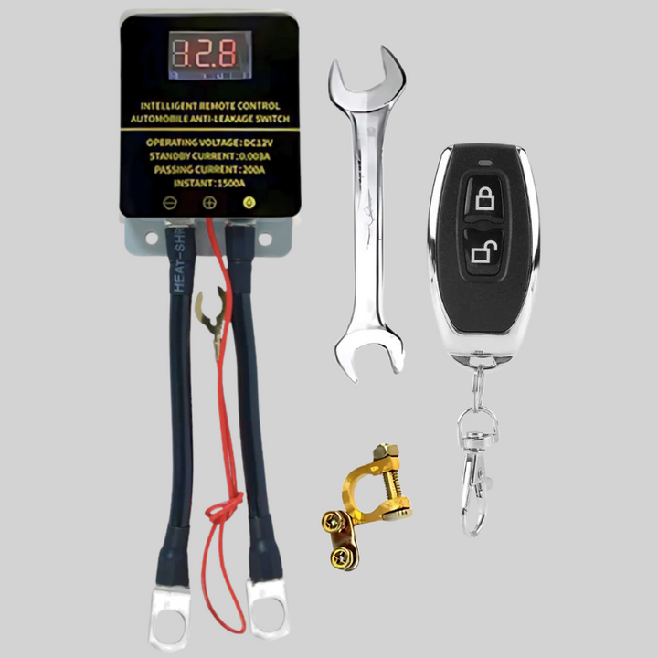 Universal 12V remote battery switch for car security, anti-theft, and power management.