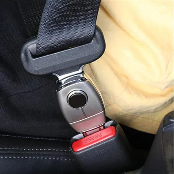 UK legal rigid metal seat belt extender for premium cars, zinc alloy construction, precision electroplating, enhanced safety and comfort.