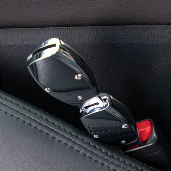 UK legal rigid metal seat belt extender for premium cars, zinc alloy construction, precision electroplating, enhanced safety and comfort.