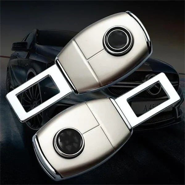 UK legal rigid metal seat belt extender for premium cars, zinc alloy construction, precision electroplating, enhanced safety and comfort.