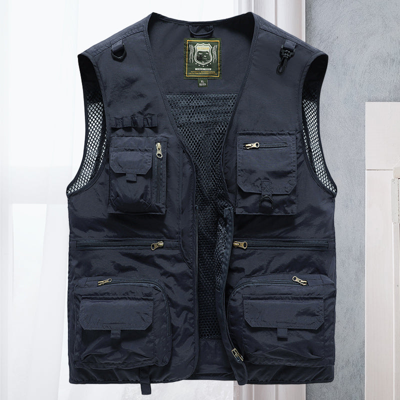 Versatile Men's ActionGuard tactical vest for outdoor gear, hiking, camping, and utility.