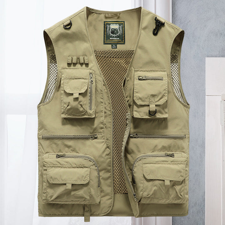 Men's ActionGuard tactical vest with multiple pockets for gear carry, camping, and utility.