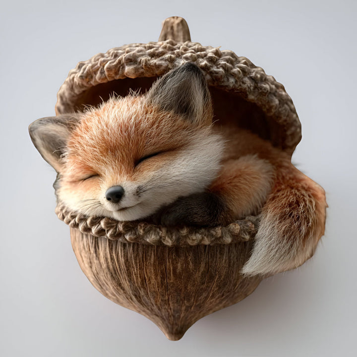 Woodland animal acorn ornaments for Christmas trees, cute & rustic holiday home decor.