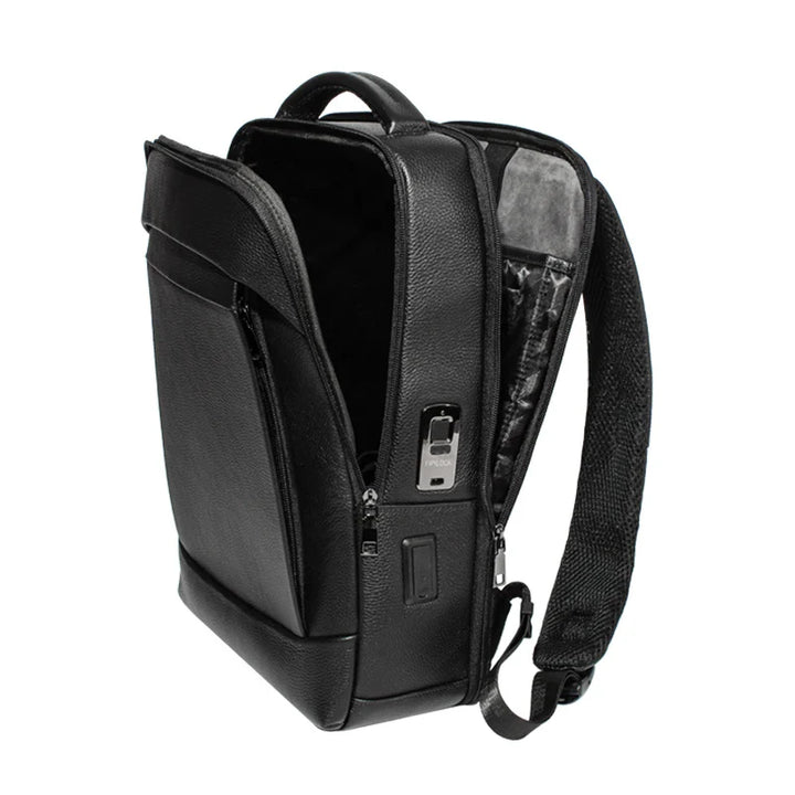Durable men's travel business backpack, anti-theft with fingerprint lock. Secure large-capacity laptop bag for professionals.
