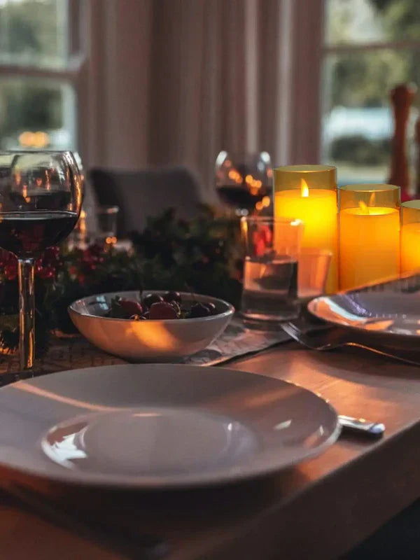 Elegant set of 24 flameless LED candles, providing warm white ambiance for home decor and events.
