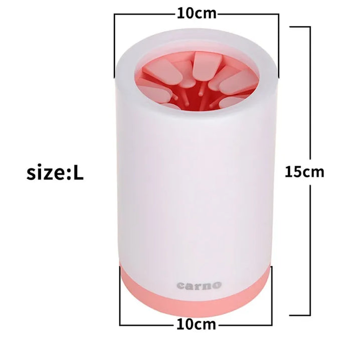 Gentle silicone paw cleaner for pets, featuring soft bristles for thorough cleaning. Portable and eco-friendly design, ideal for dogs and cats' sensitive paws.