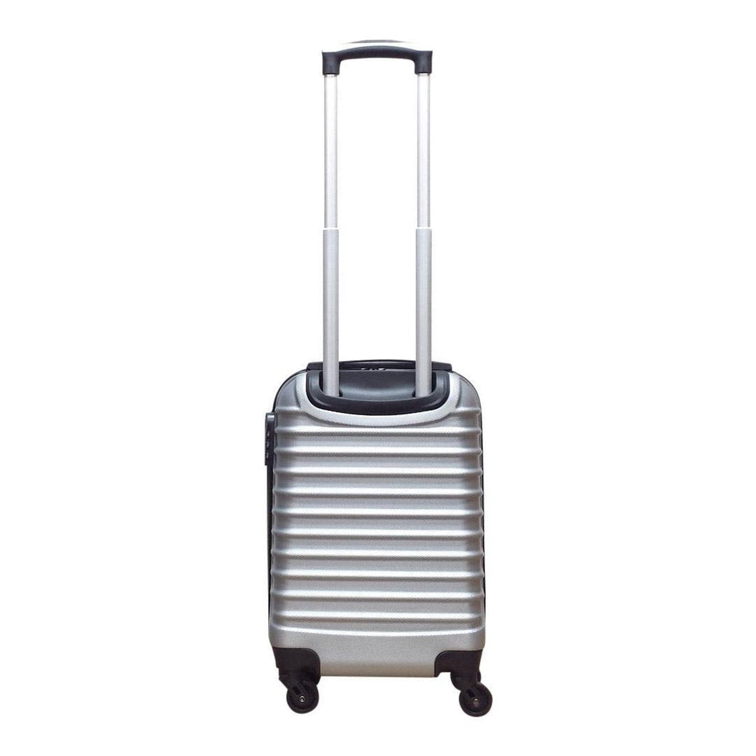 Sleek silver hard-shell suitcase set for modern travelers, offering robust protection for your belongings.
