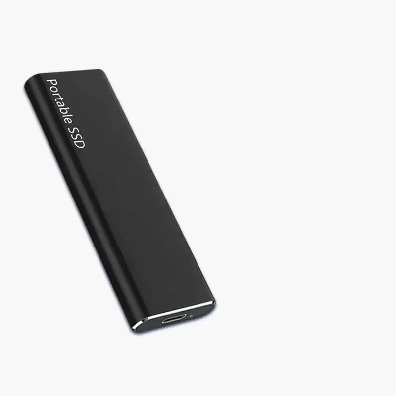 "Sleek 4TB USB-C external drive with slim metal casing, ideal for portable storage, compatible with PC and Mac."