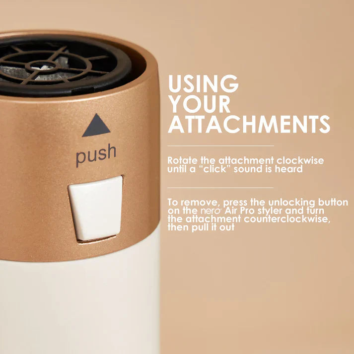 "Sleek 5-in-1 hair styler with attachments for curling, straightening, and drying; compact design, fits all hair types."