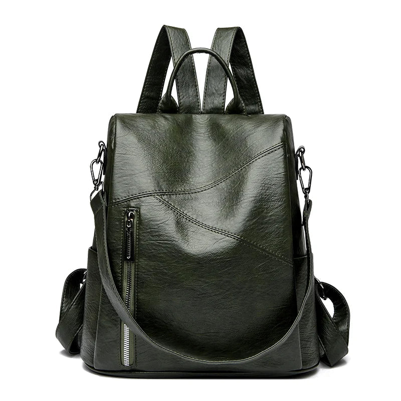 Everyday women's sleek leather backpack, a must-have fashion accessory for city life.