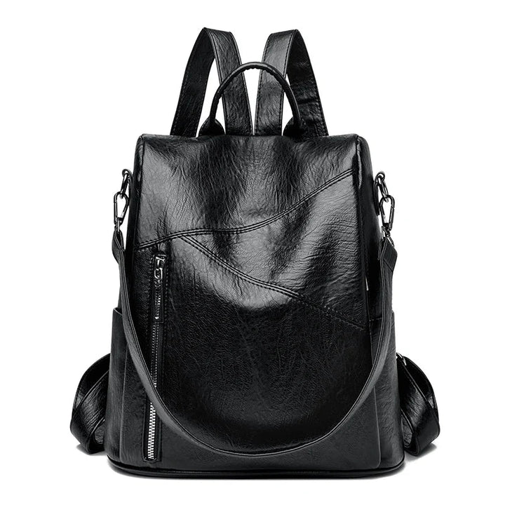 Durable women's leather backpack, a sleek accessory for the everyday urban adventurer.