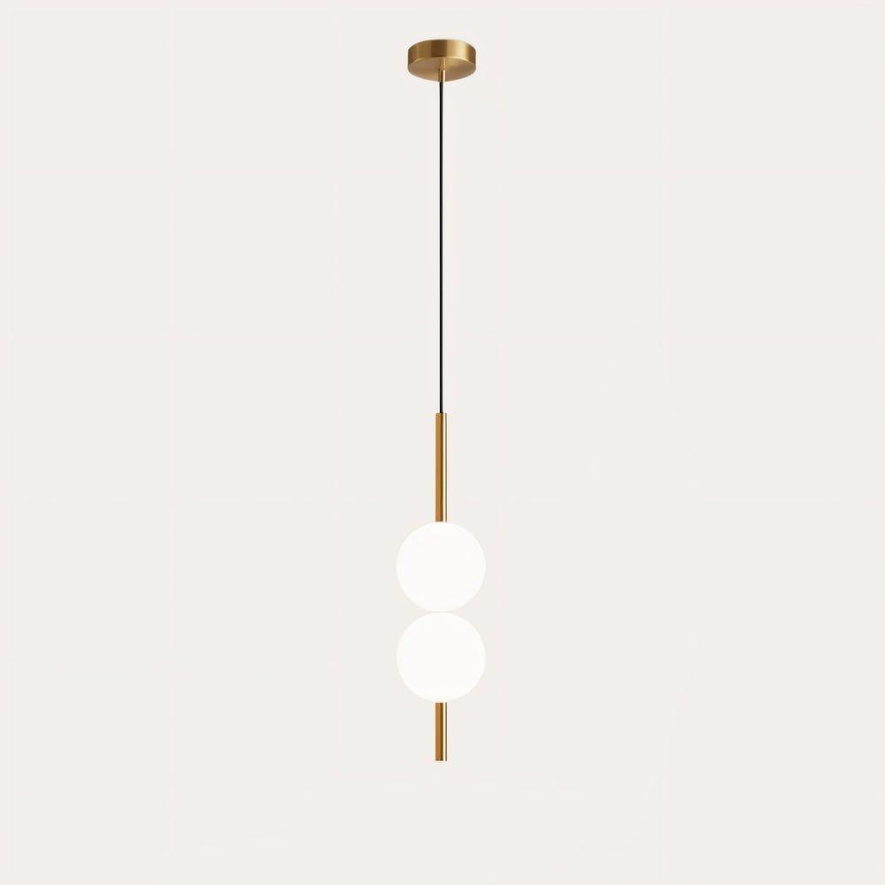 "Sleek glass ball Nordic pendant light with metal frame, LED bulb; available in black or brass, perfect for modern decor."