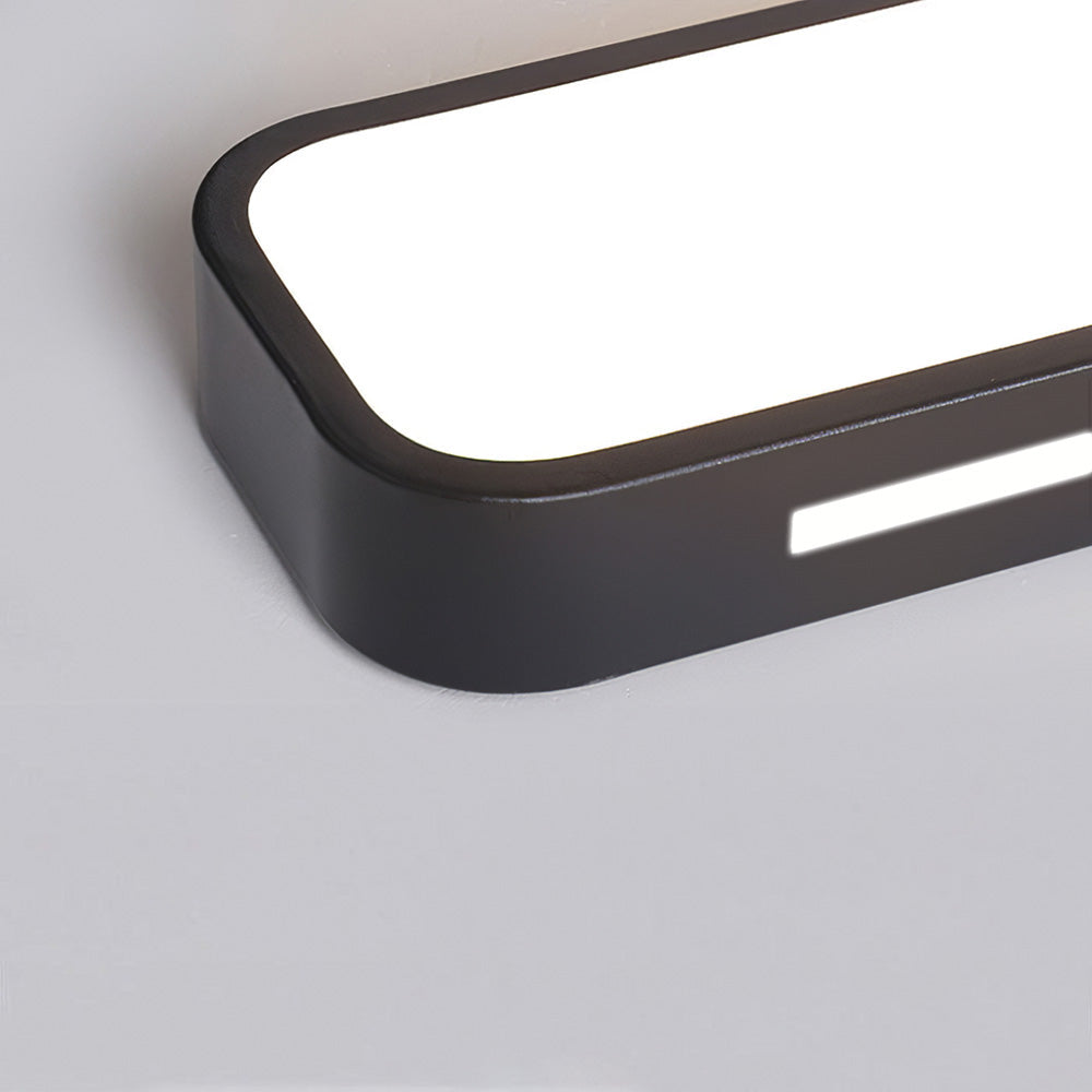 "Sleek minimalist linear LED ceiling light with iron and acrylic design, perfect for modern homes, available in three sizes."