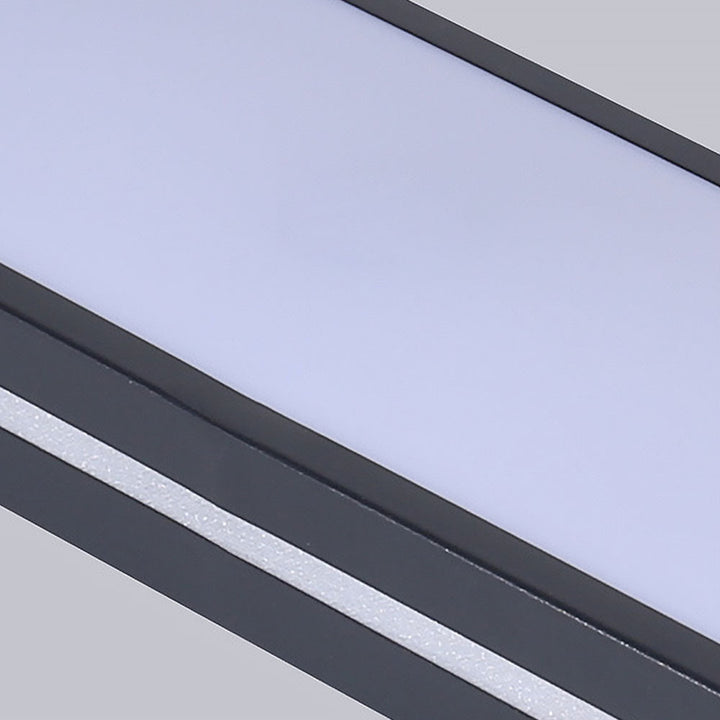 "Sleek minimalist linear LED ceiling light with iron and acrylic design, perfect for modern homes, available in three sizes."