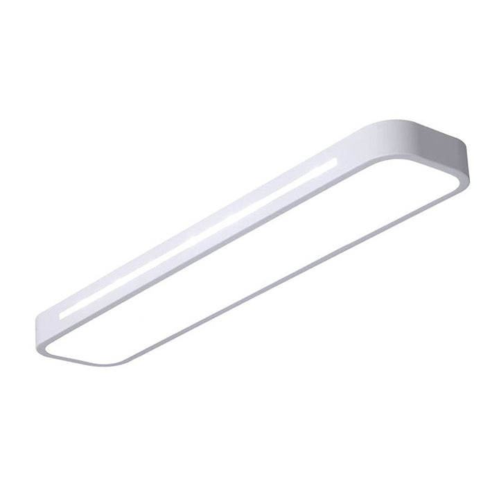 "Sleek minimalist linear LED ceiling light with iron and acrylic design, perfect for modern homes, available in three sizes."