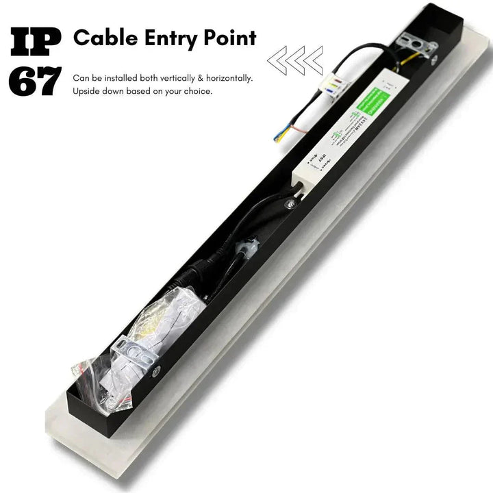 Sleek modern outdoor LED wall light with black frame and white acrylic, ideal for stylish patio illumination. Dimmable featur