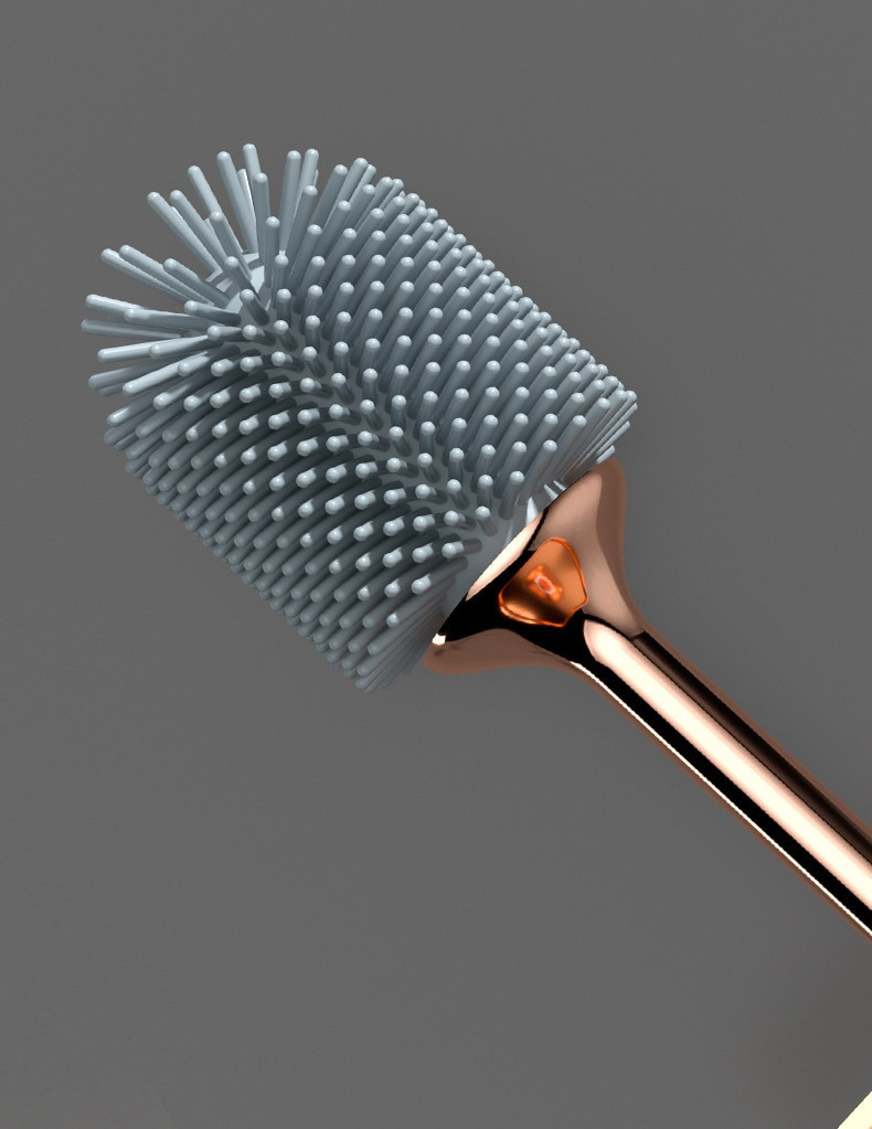 Stylish wall-mounted toilet brush for a clean, hygienic bathroom. Essential space-saving cleaning tool.