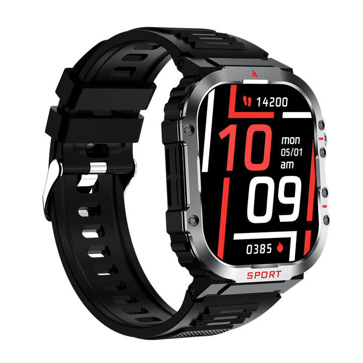 "Smart glucose watch tracks health metrics with sleek design and HD display, ideal for fitness and wellness enthusiasts."