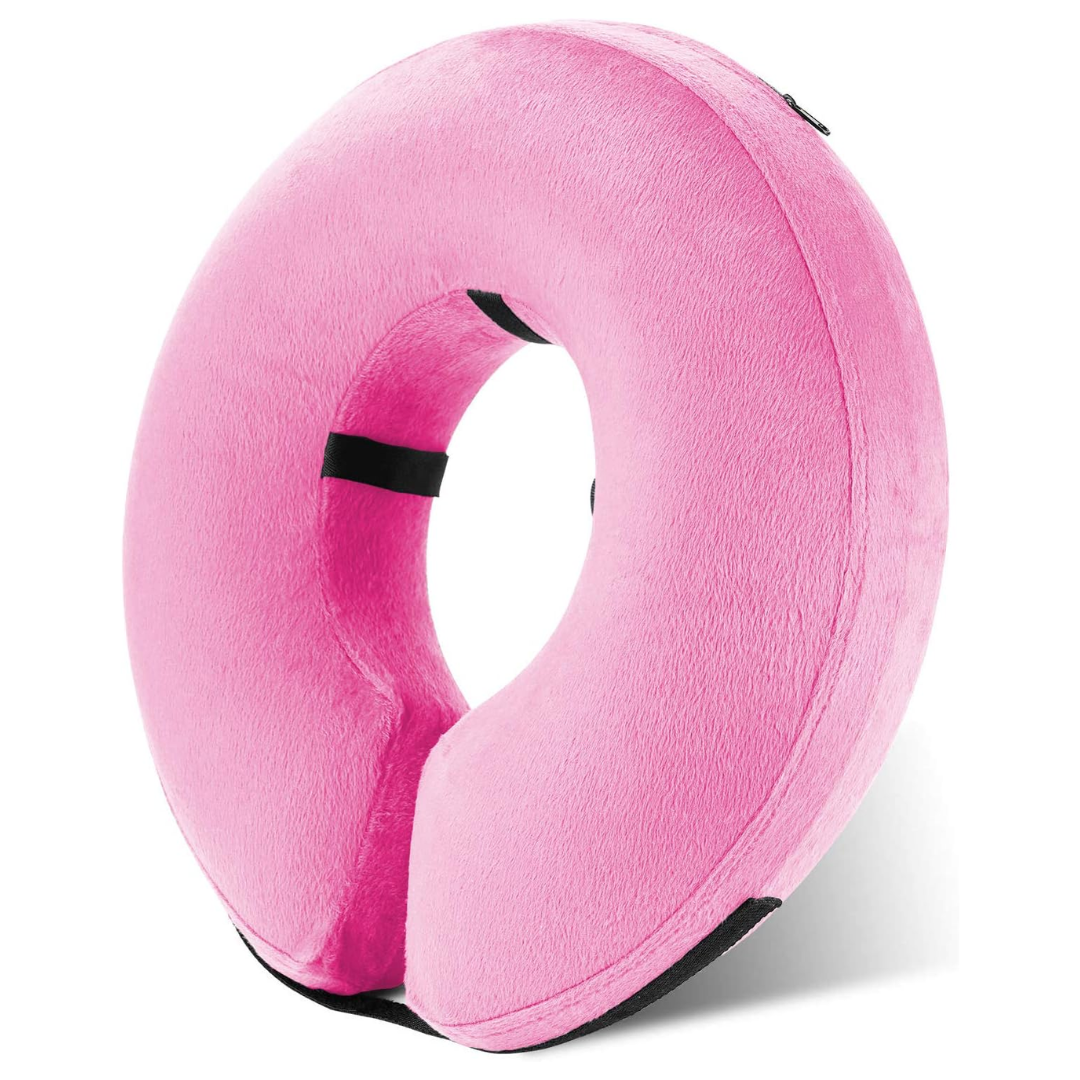 Comfortable inflatable dog collar, soft e-collar alternative for pet healing & protection.