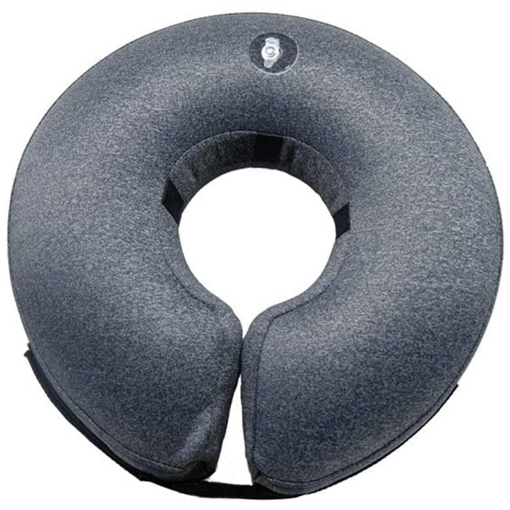 Gentle inflatable cone alternative dog collar for comfortable pet recovery & wound protection.