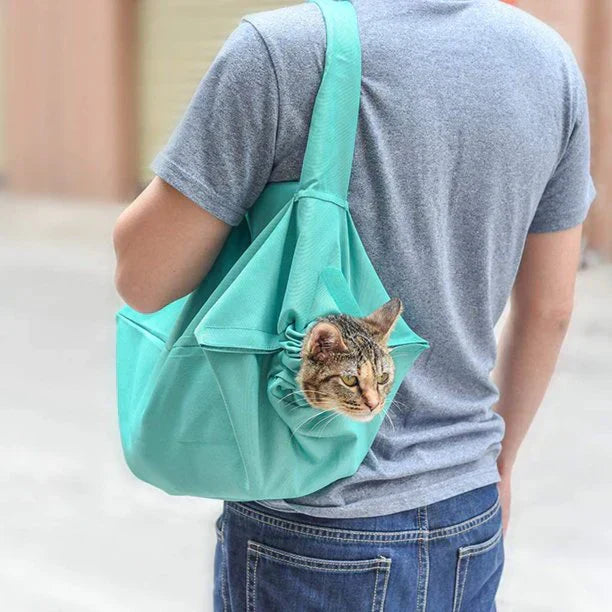 "Soft, secure cat travel bag for stress-free journeys; ergonomically designed, ultra-soft material, compact and lightweight."