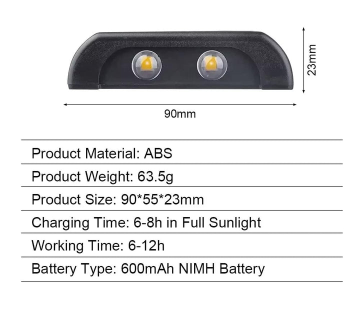 Solar LED Outdoor Wall Light, IP65 waterproof, warm white glow, durable ABS, eco-friendly for gates, doorways, patios.