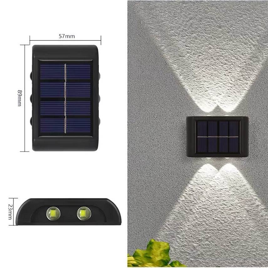 "Solar-Powered Outdoor LED Wall Light - sleek, modern lantern with solar panel, auto on/off, weatherproof for garden lighting