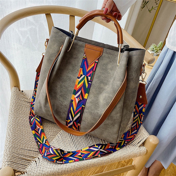 Large capacity PU leather tote bag for women, perfect as an everyday carry, work, or travel handbag.