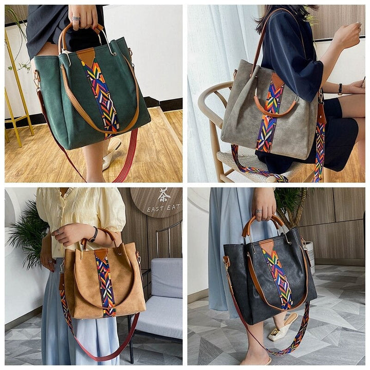 Essential everyday carry tote bag for women, made of spacious PU leather. A practical and stylish shoulder bag.