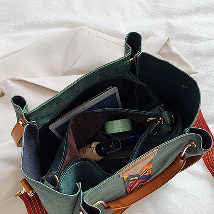 Versatile women's spacious PU leather tote bag, designed for everyday carry, work, or travel.