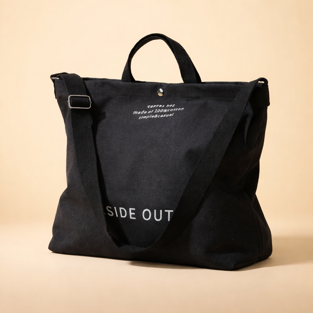 Army green large capacity canvas tote bag for women. Minimalist design, comfortable shoulder straps, ideal everyday handbag.