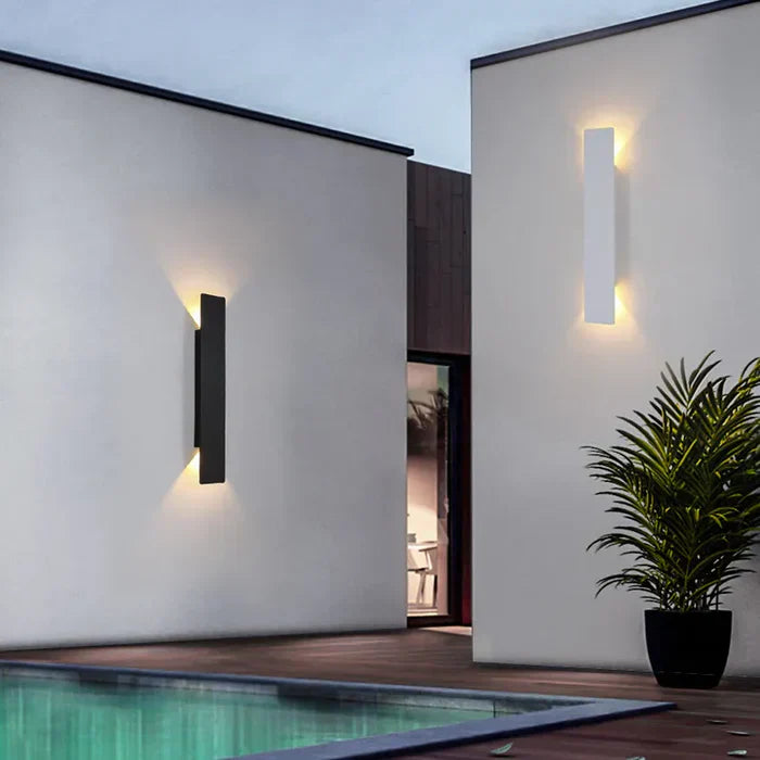 Durable StormGlow outdoor wall lamp, enhancing exterior decor with bright, weather-resistant up-down lighting for walls.