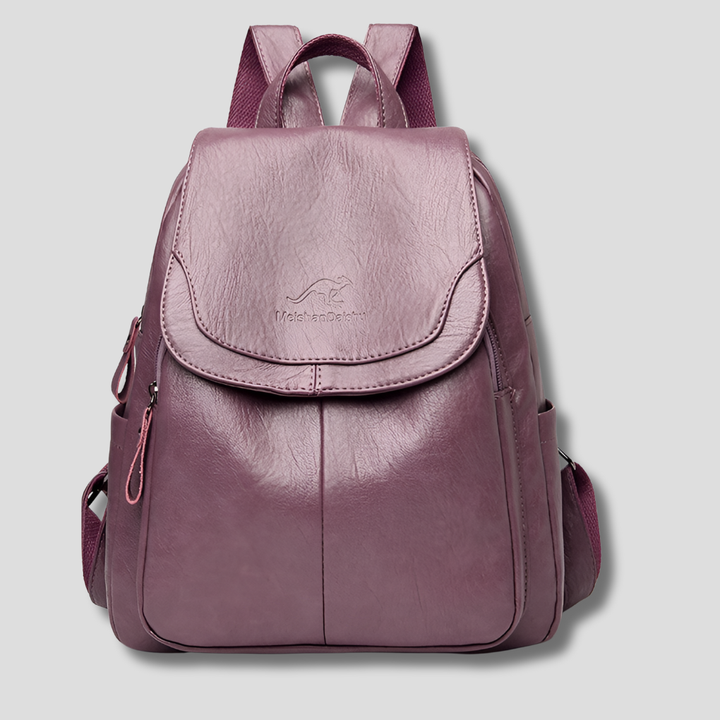 High-quality women's leather anti-theft backpack, sleek design for secure and stylish daily adventures.