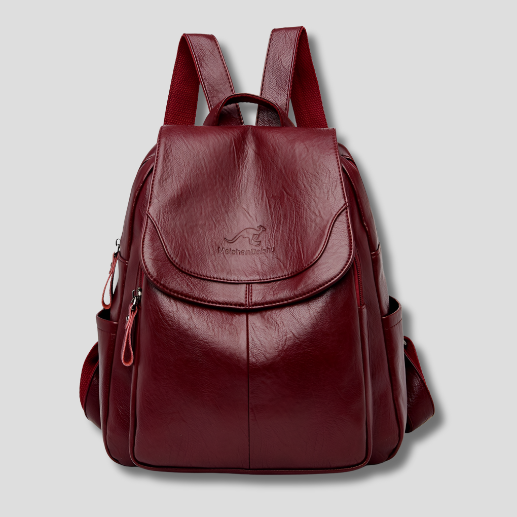 Versatile women's anti-theft leather backpack, stylish daypack for work, travel, or everyday use.