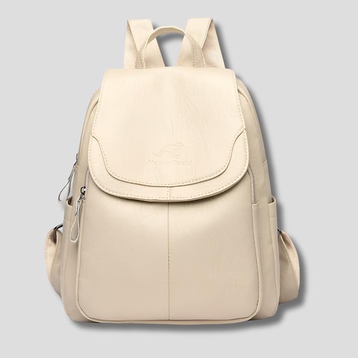 Durable leather anti-theft women's backpack, a fashionable accessory for urban exploration & travel.