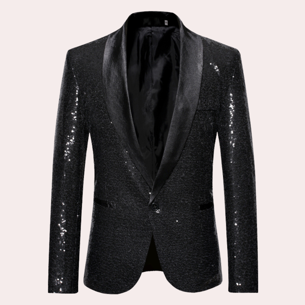 Stylish men's Orion blazer in black, versatile for business attire, formal wear, or modern casual style.
