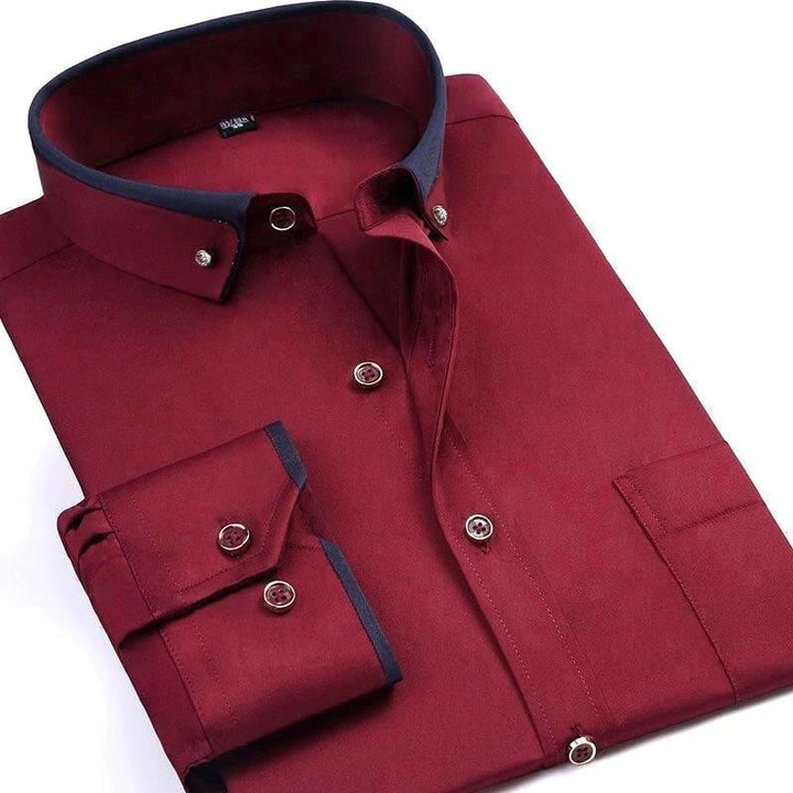 Casual Men's Victor long-sleeve button-down shirt, a stylish & versatile piece for daily wear.